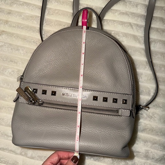 Michael Kors Light Gray Studded Backpack - Picture 5 of 7